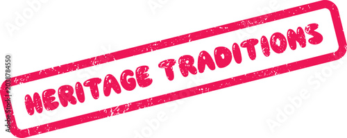 Foto Heritage Traditions Red Grungy Stamp for Cultural Historical Identity and Enduri