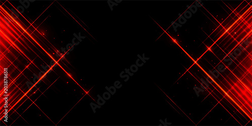Bild auf Leinwand A dark abstract background featuring glowing red laser lines and bright digital