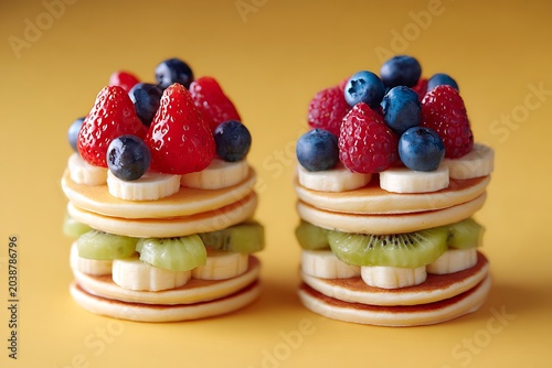 neatly stacked pancakes