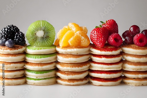 neatly stacked pancakes