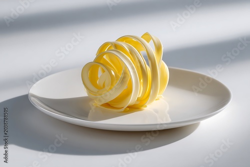 butter curled on plate