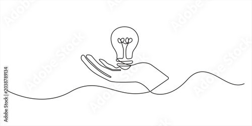 Fotografía Bedside lamp, reading lamp continuous line drawing