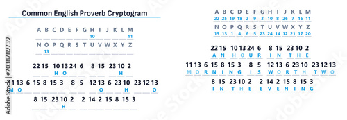 Canvastavla Educational Cryptogram Puzzle Featuring Common English Proverb