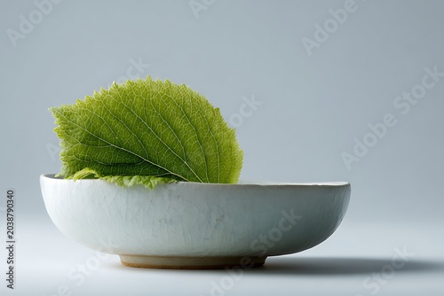 green leaf in a plate