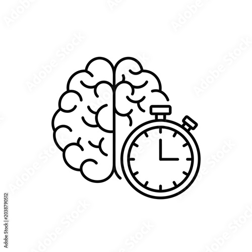 Conceptual illustration of brain function and time management concept