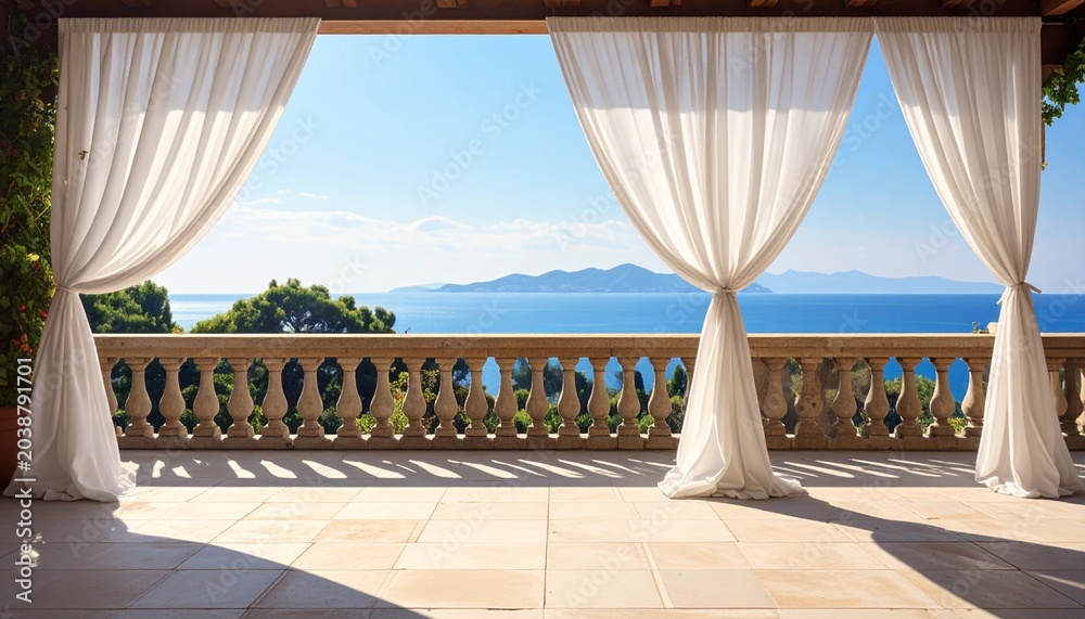 Fototapeta premium terrace overlooking the sea
