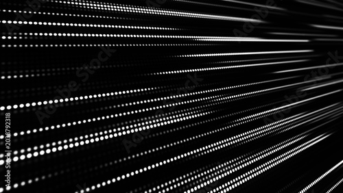 Bild auf Leinwand Streams of light rapidly pierce the darkness, forming rhythmic paths