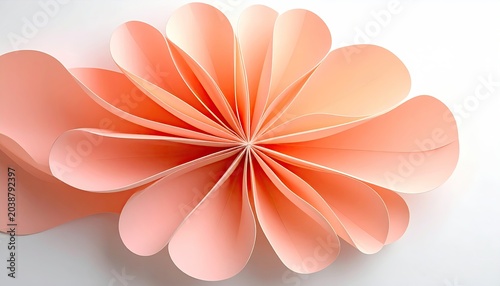 Delicate Paper Flower Craft with Soft Peach Petals.