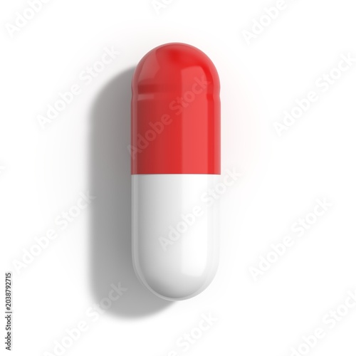 3D rendering capsule pill on a white background.