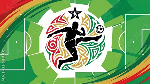 World Cup Fever, Global Soccer Passion, Championship Match Energy, Dynamic Soccer Illustration in Vector Style