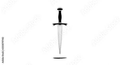 Tableau sur toile Medieval Sword Weapon Illustration Isolated on White.