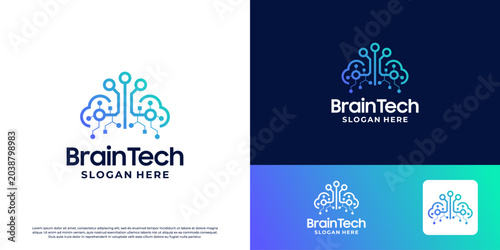 Artificial intelligence brain logo design