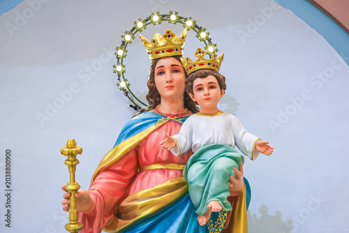 Our Lady Help of Christians catholic religious statue Virgin Mary and Child Jesus