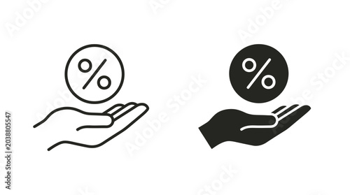 Graphic Hands with Percentages in Black