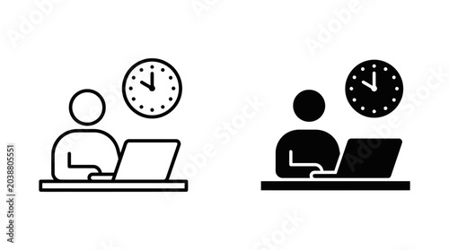People Working on Laptops with Time Management