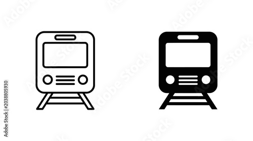Trains Presented Side View Graphic Icons