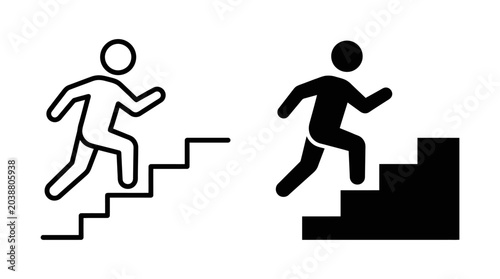 Foto Figures Climbing Staircases with Different Approaches