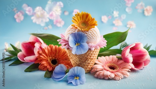 Ice Cream And Flowers