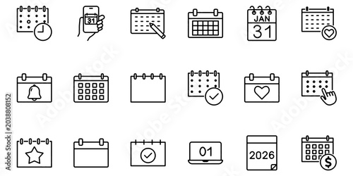 Foto Calendar icon set, schedule, events, etc.