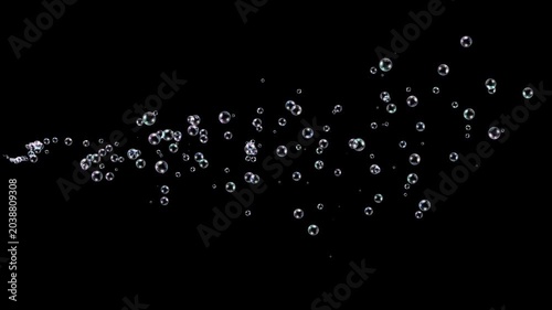 soap bubbles spray trail isolated alpha channel animation, foam bubbles random motion on transparent,cosmetics and beauty design element