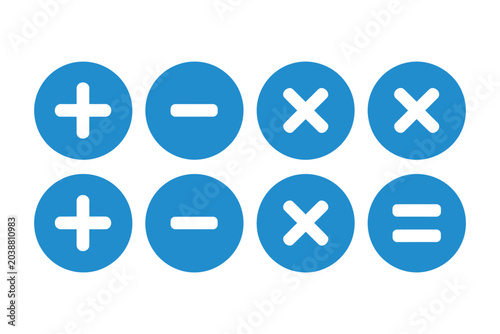 Bild auf Leinwand Calculator math icon with plus minus multiply divide and equal symbols for educa