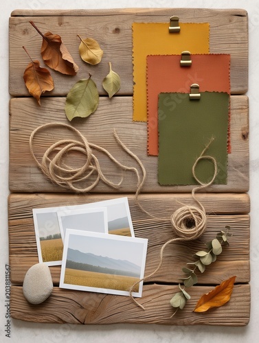 Autumn Mood Board with Natural Textures and Colors