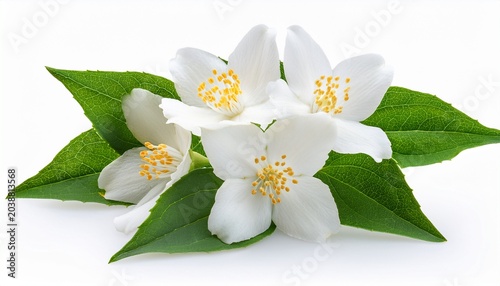 White Jasmine Flowers Isolated On Transparent Background