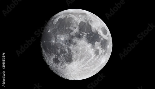 High Resolution Full Moon With Lifelike Crater Ridges And Hyper Real Lunar Texture Isolated On A Transparent Background