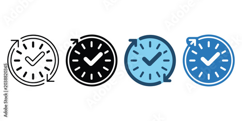 Tableau sur toile Consistency icon design featuring line glyph and flat styles representing routin