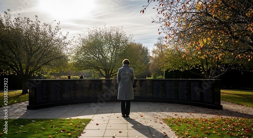 Man standing on a park pathway