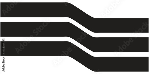 Abstract Graphic Representation of Three Parallel Flowing Lines.