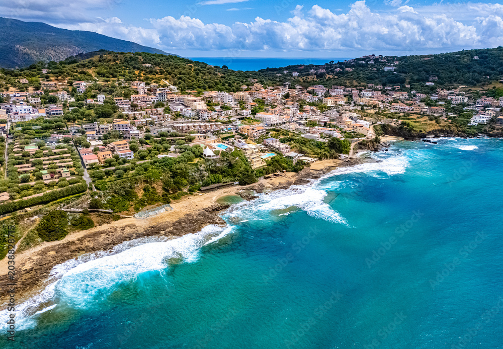 Fototapeta premium The coast at the city of Palinuro, Campania, Italy