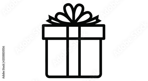 gift box with bow outline on white background high quality professional