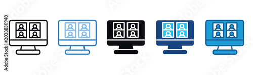 Foto Online Meeting Icon Set Multiple Style Of