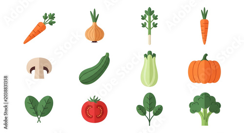 Vegetables and fruits are arranged on a table in a garden