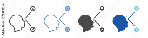 Foto Confirmation Bias Icon Set With Multiple Styles Vector Illustration