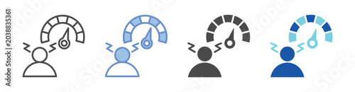 Foto Ego Depletion Icon Set With Multiple Styles Vector Illustration
