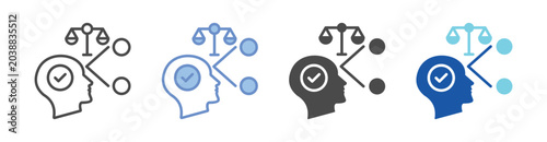 Fotografija Cognitive Bias Icon Set With Multiple Styles Vector Illustration
