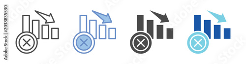 Fotografia Loss Aversion Icon Set With Multiple Styles Vector Illustration