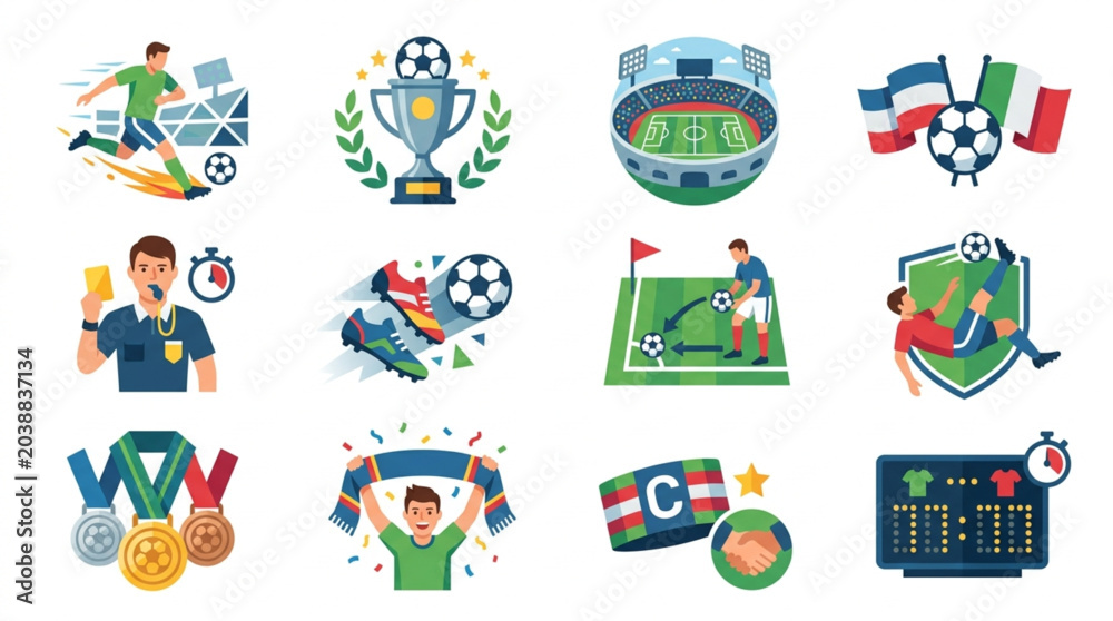 Fototapeta premium Soccer Football Icons Set.