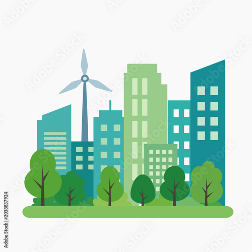 Tableau sur toile Eco Friendly Smart City