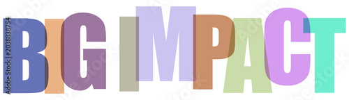 Fotografía Multicolored text impact letters on white background