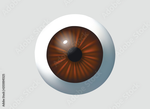 Eye 3d icon. Realistic Close-up illustration of a Human Eye vector icon for web design