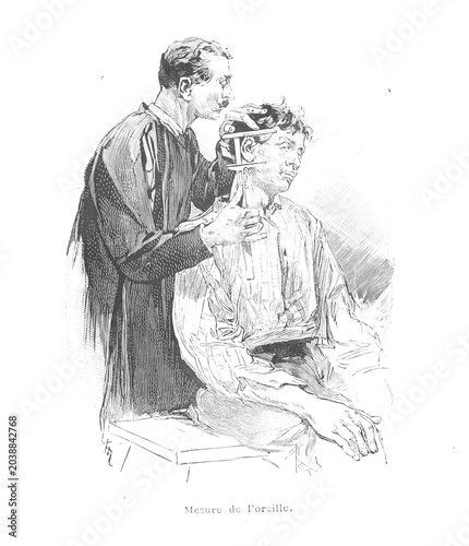 Fotografie Detailed engraving, old vintage anthropomorphism illustration from 1889