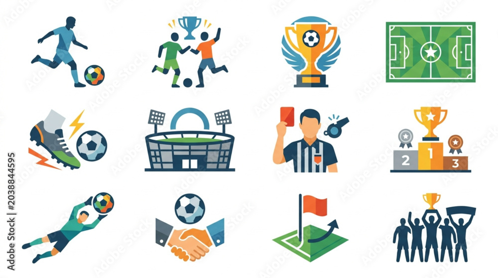 Fototapeta premium Soccer Football Sport Icons Collection.