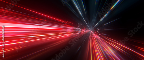 Foto Abstract cyber technology background with dynamic fast perspective speed lines