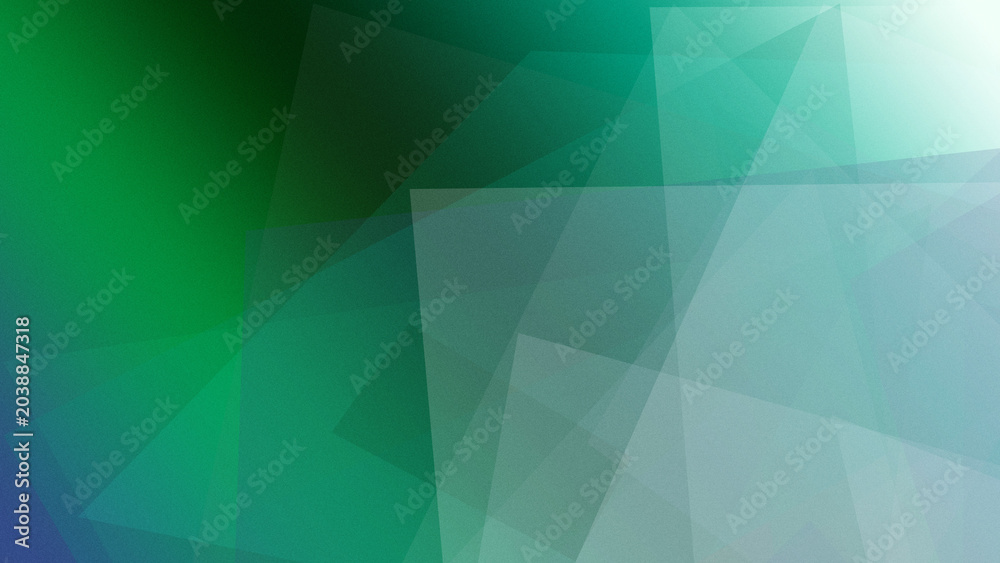 Obraz premium Green and teal abstract geometric facets form layered depth with luminous haze, creating a fresh modern backdrop for business, wellness, and tech visuals.