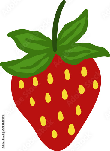 cute strawberry fruit vector cartoon illustration