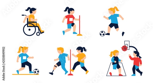 Children Playing Sports Together.