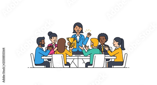 Diverse group of people meeting.